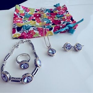 Necklace, bracelet, ring and earrings set
